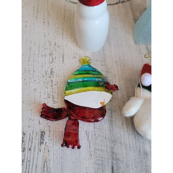 Snowmen variety lot glitter set snow ornament Xmas - Picture 10 of 12